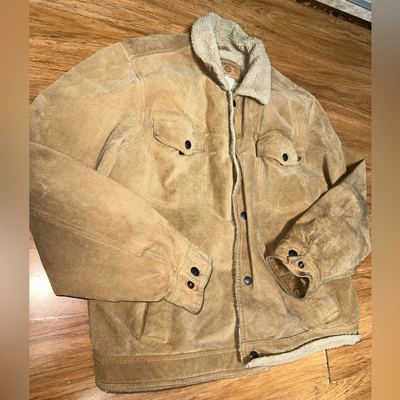 VINTAGE DEADSTOCK NWOT CONDITION Aeropostale leather fleece lined jacket! - Picture 3 of 6